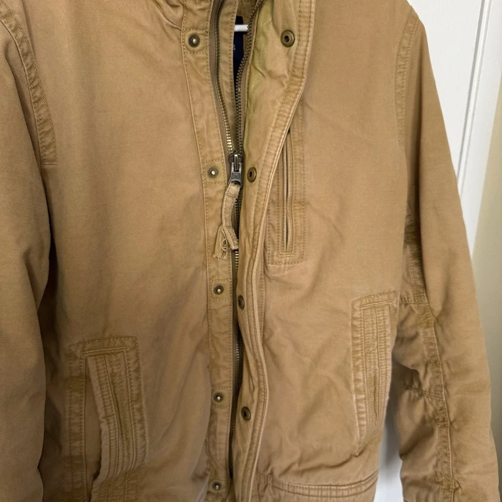 American Eagle Canvas Plaid Flannel Lined Chore Jacket Mens Sz Small 2013